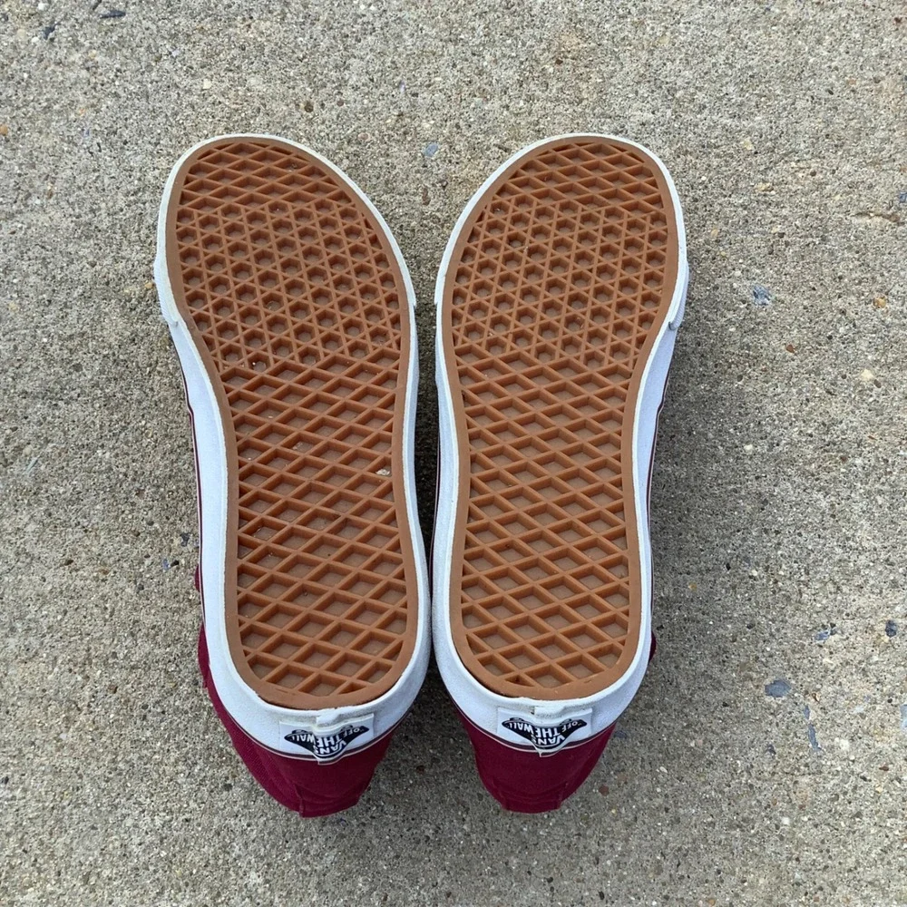 Vans Sk8-Hi Burgundy Maroon Canvas High Top Sneakers Mens 7 Womens 8.5 721356